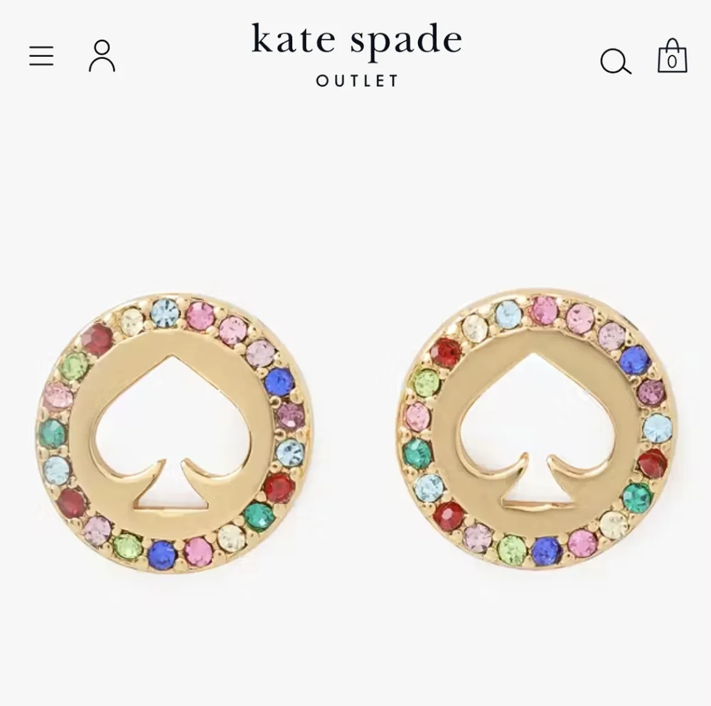 NWT Kate Spade Multicolor Spot The Spade Stud Earrings